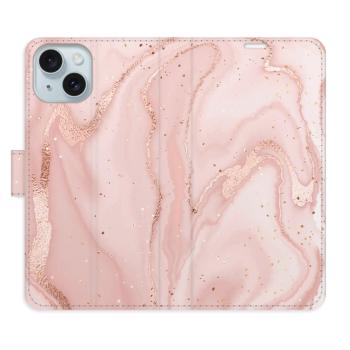 Flipové pouzdro iSaprio - RoseGold Marble - iPhone 15