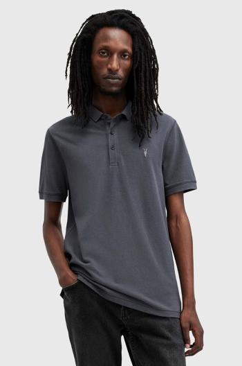 Bavlněné polo tričko AllSaints REFORM tmavomodrá barva, M075PB