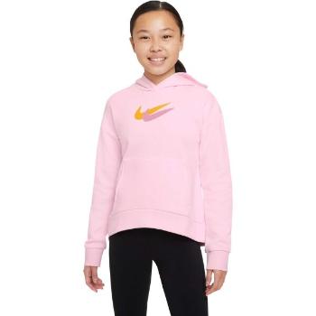 Nike SPORTSWEAR FLEECE Dívčí mikina, růžová, velikost