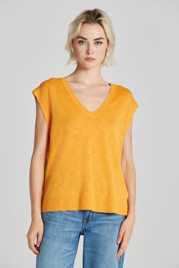 VESTA GANT LINEN BLEND V-NECK VEST MEDAL YELLOW