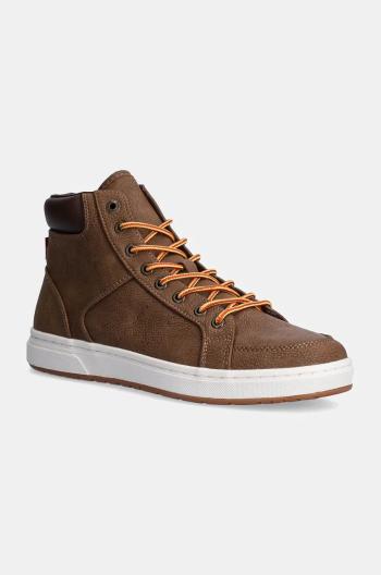 Sneakers boty Levi's PIPER MID hnědá barva, 000BM-0000