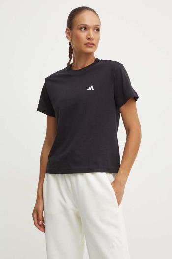 Bavlněné tričko adidas Essentials černá barva, JH3690