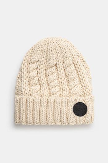 Čepice Roxy Tram Beanie béžová barva, z husté pleteniny, ERJHA04287