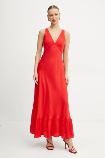 Šaty Twinset červená farba, maxi, áčkový strih, 251TT2191