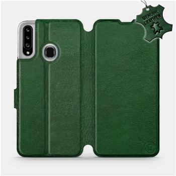 Flipové pouzdro na mobil Samsung Galaxy A20S - Zelené - kožené -   Green Leather (5903516398508)