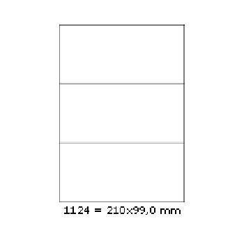 Samolepicí etikety 210 x 99 mm, 3 etikety, A4, 100 listů