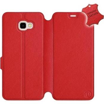 Flip pouzdro na mobil Samsung Galaxy J4 Plus 2018 - Červené - kožené -   Red Leather (5903226504749)