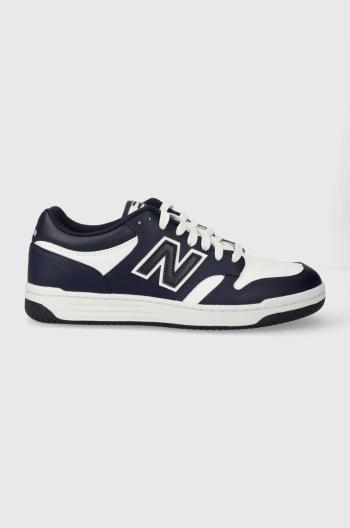 Kožené sneakers boty New Balance BB480LHJ tmavomodrá barva