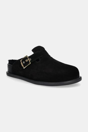 Dětské semišové pantofle Elisabetta Franchi černá barva, F4A1.E0170.0446