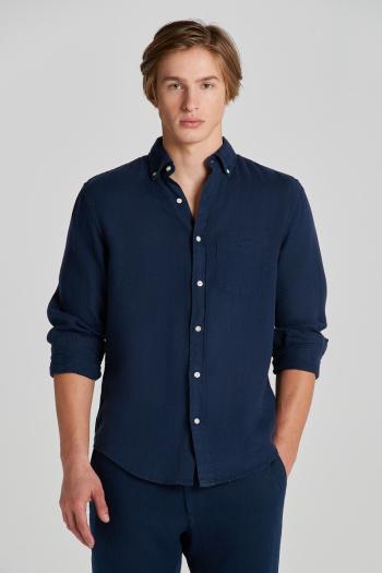 KOŠILE GANT REG GMNT DYED LINEN SHIRT MARINE