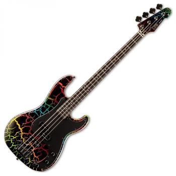 ESP LTD Surveyor '87 Rainbow Crackle Elektrická baskytara