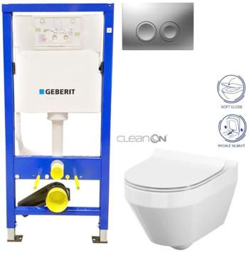 Geberit Duofix tlačítko DELTA21 matné WC CERSANIT CREA OVÁL CLEANON + SEDÁTKO 458.103.00.1 21MA CR1