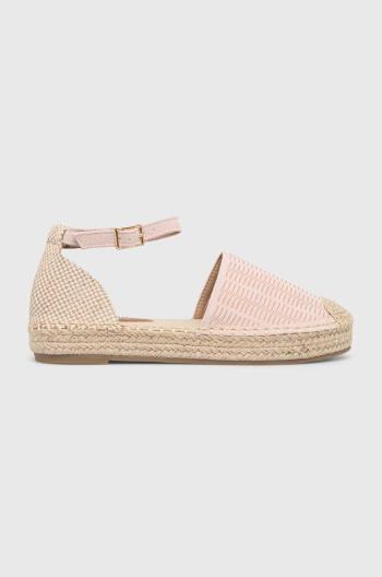 Espadrilky Answear Lab růžová barva, na platformě