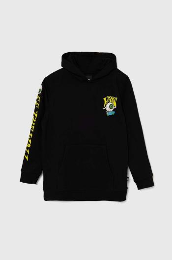 Dětská mikina Vans EYEBALLIE HOODIE černá barva, s kapucí, s potiskem