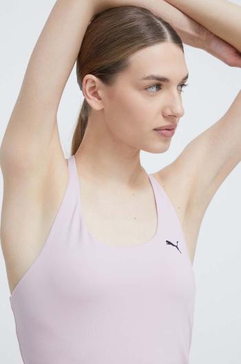 Top na jógu Puma STUDIO ULTRABARE růžová barva, 524836