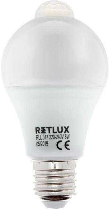 LED izzó RETLUX RLL 317 A60 E27 PIR izzó 8 W WW