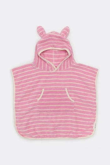 Detský uterák s kapucňou SunnyLife Cotton Candy Pink Stripe ružová farba