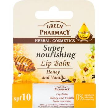 Green Pharmacy Honey Lip Balm výživný balzám na rty SPF 10 bez silikonů, parabenů a barviv 3.6 g