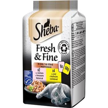 Sheba Fresh & Fine mix kuře a losos 6 × 50 g (4770608260040)