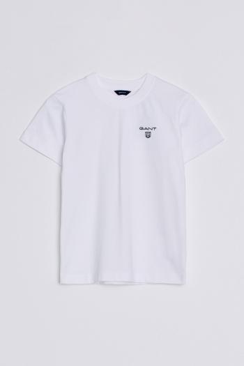 TRIČKO GANT D2. CONTRAST SHIELD T-SHIRT WHITE