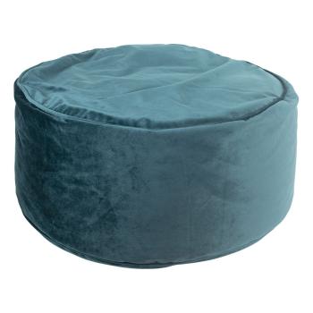 Petrolejový sametový pouf / sedák na zem - Ø 60*30cm DCPZPT