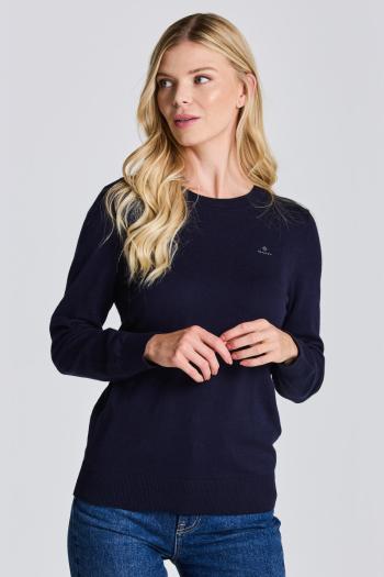 SVETR GANT D1. COTTON CASHMERE C-NECK EVENING BLUE