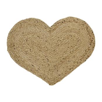 Jutové prostírání / předložka velké srdce Heart - 60*45*0,5cm DEPMGH