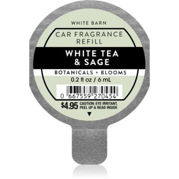 Bath & Body Works White Tea & Sage vůně do auta náhradní náplň 6 ml