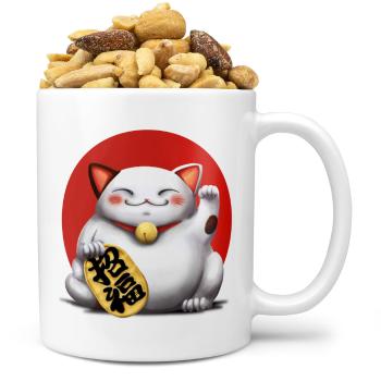 Hrnek Maneki-neko (Náplň hrníčku: Směs slaných oříšků)