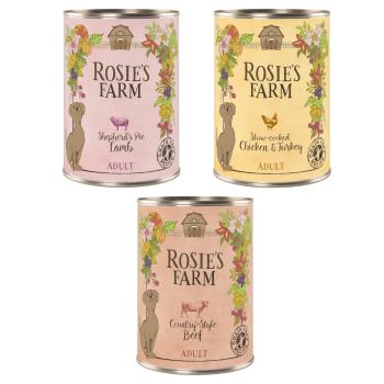 6x400g Rosie's Farm gabonamentes nedves kutyatáp vegyes próbacsomagban-no. 1 mix