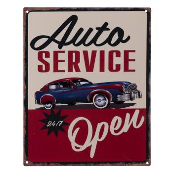 Nástěnná kovová cedule Auto Service Open - 25*20 cm 6Y4367