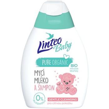 LINTEO BABY Mycí mléko a šampon s BIO měsíčkem lékařským 250 ml (8594158373571)