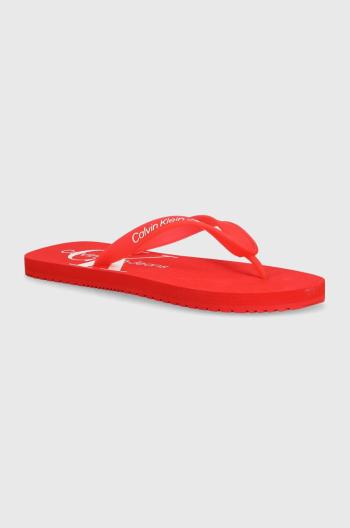 Žabky Calvin Klein Jeans BEACH SANDAL MONOGRAM TPU pánské, červená barva