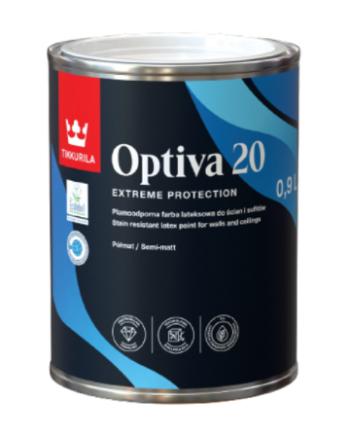 Tikkurila OPTIVA 20 SEMI MATT - Polomatná umývateľná farba TVT X450 - trek 0,9 l