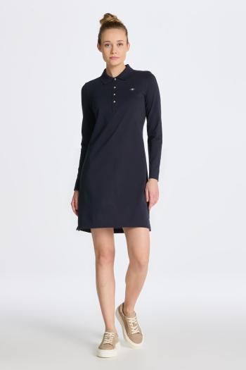 ŠATY GANT SLIM SHIELD LS PIQUE DRESS EVENING BLUE