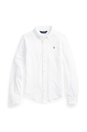 Dětská bavlněná košile Polo Ralph Lauren bílá barva, 313901132002