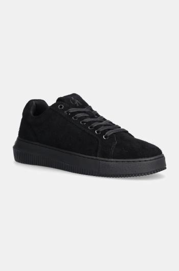 Semišové sneakers boty Calvin Klein Jeans CHUNKY CUPSOLE LOW SUEDE černá barva, YM0YM01121