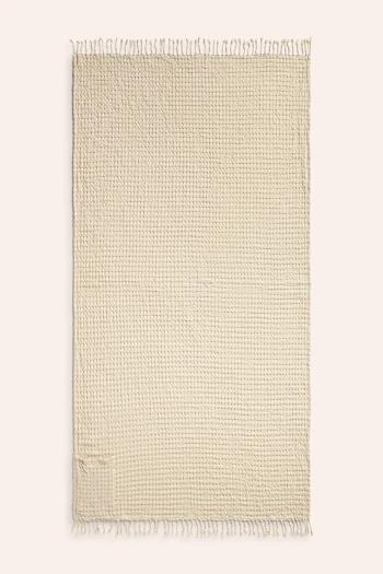 Plážová osuška Calma House Ola 100 x 180 cm béžová farba