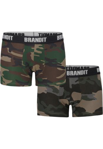 Brandit Boxershorts Logo 2er Pack woodland/darkcamo - XXL