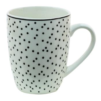 Porcelánový hrnek s černými puntíky Black Dot - 12*8*10 cm / 350 ml SDMU