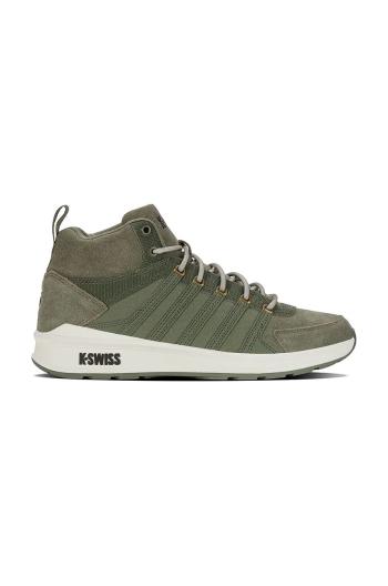 Kožené sneakers boty K-Swiss VISTA TRAINER MID WNT zelená barva, 07145.379.M