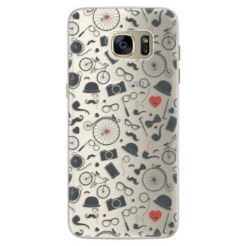 Silikonové pouzdro iSaprio - Vintage Pattern 01 - black - Samsung Galaxy S7