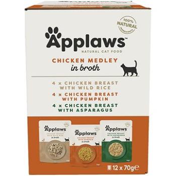 Applaws kapsička Cat multipack kuřecí výběr 12 × 70 g (5060122496599)