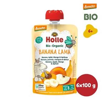 HOLLE Banana lama  BIO banán jablko man go merunka 6× 100 g (7640161877221)