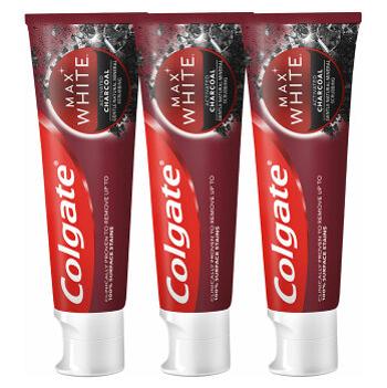 Colgate Bělicí zubní pasta s aktivním uhlím Max White Charcoal Trio 3 x 75 ml