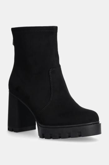 Nízké kozačky Calvin Klein Jeans HEEL PLATFORM ZIP BOOT SS dámské, černá barva, na podpatku, YW0YW01601