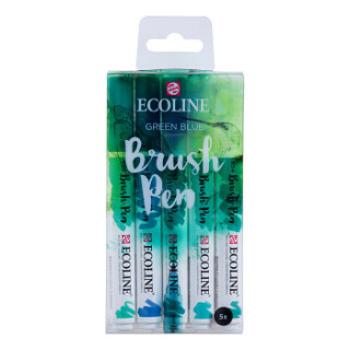 Ecoline Brush Pen sada 5ks Green blue