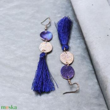 Darkblue - white - fülbevaló nemesacél szerelékkel