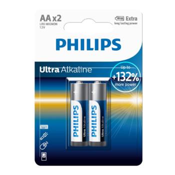 Philips Baterie AA 1,5 V Ultra Alkaline, 2 ks