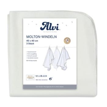 Alvi ® Molton plenky 3-pack bílé 40 x 40 cm